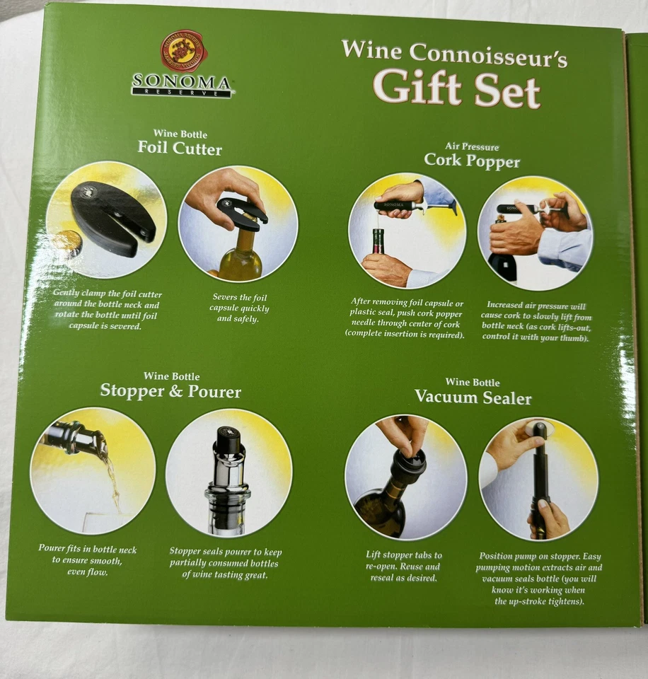 Nuevo Sonoma Reserve Wine Connoisseur's Gift Set - Carrito para servir PLUS Foto 2 de 4