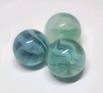 #ad #ad 3 Vitro Agate #x27;Windex#x27; amp; European Sparkler Style Cats Eye Marbles .60quot;.65quot; NRMT $29.50