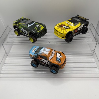 Pixar Cars Pullback XRS MUD RACING Blinkr #21, Trunk Fresh #34 & Leak Less #52