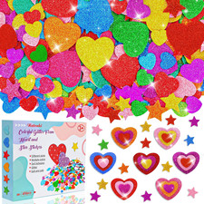 450 Foam Heart Stickers, 8 Colors 3 Sizes, Self-Adhesive for Crafts