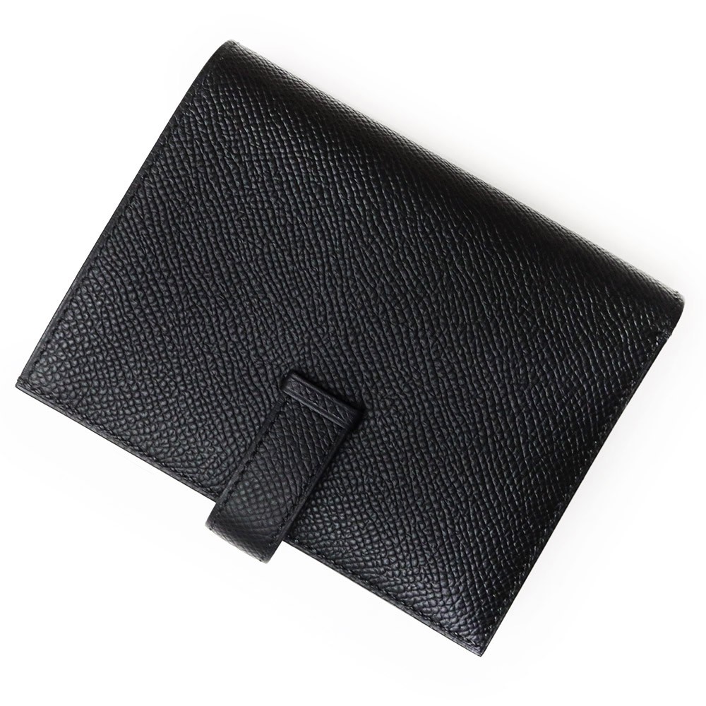 HERMES Bearn compact Epsom calfskin, Noir (Black) Wallet image 7