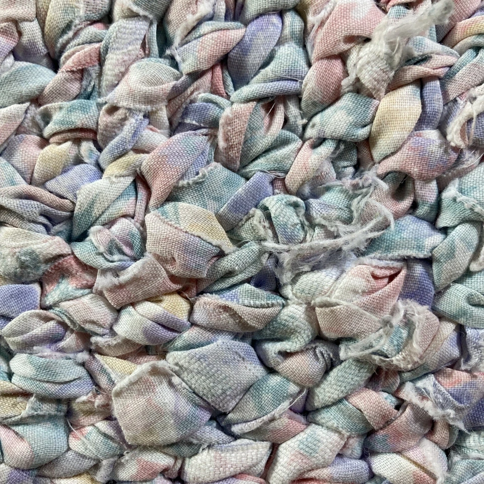 ВИНТАЖНЫЙ ОВАЛЬНЫЙ ХЛОПКОВЫЙ КОВЕР РУЧНОЙ ПЛЕТЕНИЯ 22 X 42 ДЮЙМА - Изображение 4 из 4