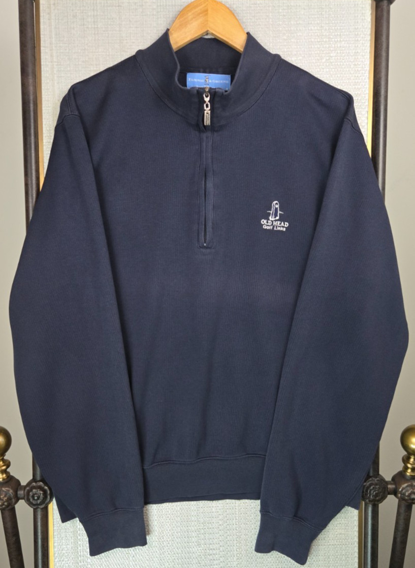 FAIRWAY GREENE x OLD HEAD IRELAND Mens Large Pima Cotton/Poly 1/4 Zip Sweatshirt image 2