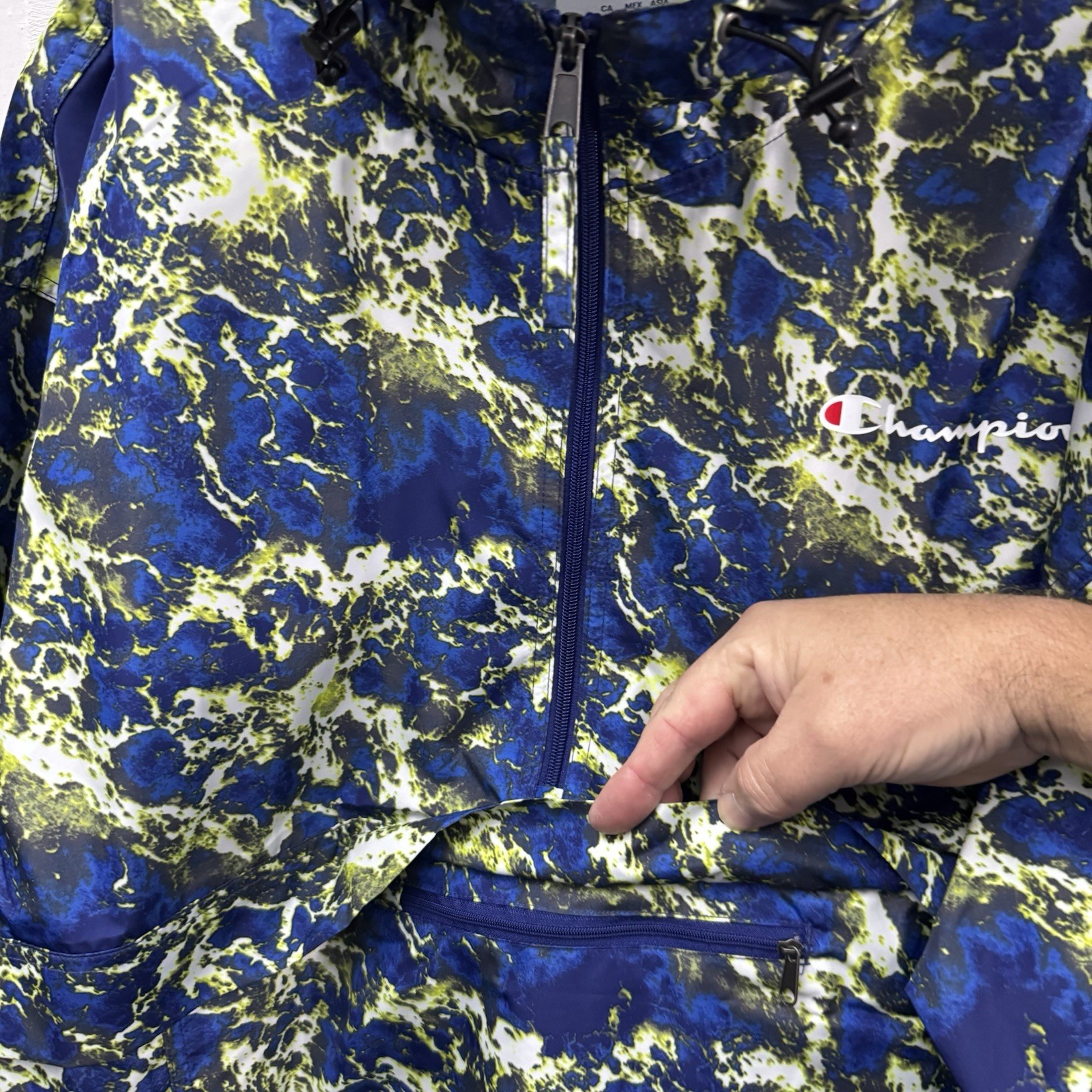 Packable Windbreaker Pullover Jacket Champion Men… - image 5