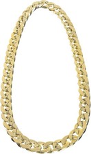 Big Links Gold Necklace Pimp Fancy Dress Up Halloween Adult Costume Accessory