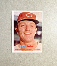 1957 Topps #219 Tom Acker  Vintage Rookie Baseball Card!  EXMT+. rookie card picture