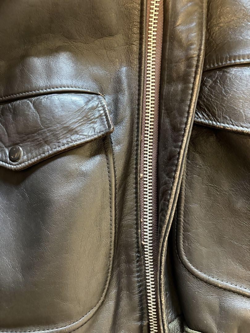 schottショット 36LONG I.S.674.M.S G-1 A-2襟ボア Schott 36 LONG IS674.MS G-1 A-2 collar boa Leather Jacket