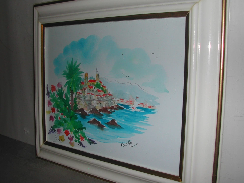 Aquarelle signée MARCEL TRONET : ANTIBES 2000 - Photo 3/4