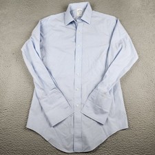 Brooks Brothers Dress Shirt Mens 14.5/32 Blue Non Iron Slim Fit French Cuff