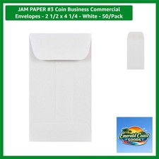 Coin Business Commercial Envelopes - 2 1/2 x 4 1/4 - White - 50/Pack