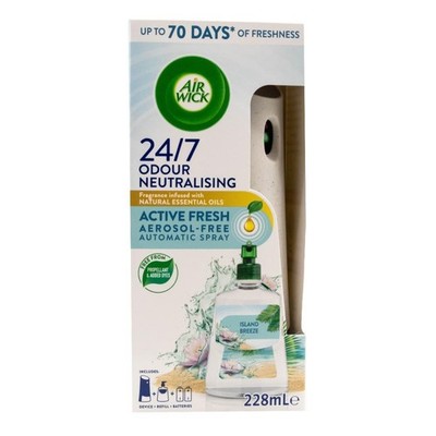 AIRWICK 228mL AUTOMATIC SPRAY AEROSOL FREE ACTIVE FRESH Island Breeze BRAND NEW