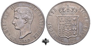 KINGDOM TWO SICILIES 120 Grain Plate 1859 Naples Francis II of Bourbon SILVER