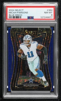 2024 Panini Select Suite Level Blue Disco Prizm 5/25 Micah Parsons PSA 8 v1x