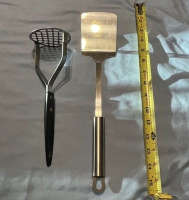 Two Vintage kitchen utensils Stainless Steel Spatula And Potato Masher