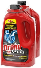 Drano Max Gel Drain Clog Remover 80 Fl Oz Pack Of 2 Fast Acting Safe For Pipes