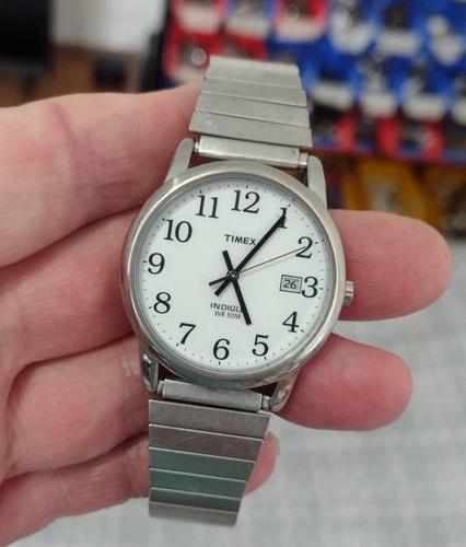 Men's TIMEX Easy-Reader Watch w/ Backlight & New Battery - Works Great! d016
