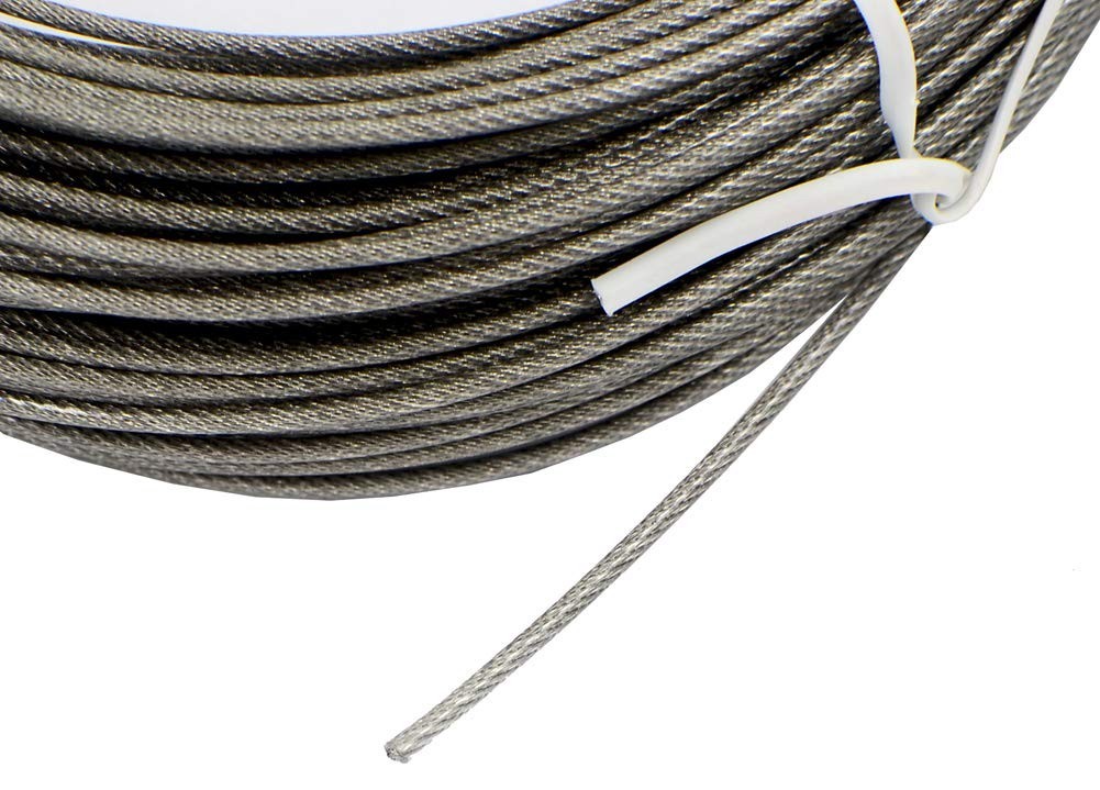 Elegant 100ft 304 Stainless Steel Cable Wire Rope, 5/128" for Crafting Projects