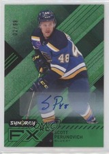 2021 Upper Deck Synergy FX Rookies Green 2/99 Scott Perunovich #FXR-SC Auto 13pf