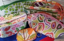   Clinique Makeup Cosmetic Bag Lot Of 6 Floral Fruit Travel Pouches