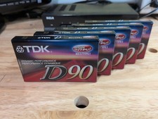 TDK D90 Cassette Tapes - Sealed - Lot Of 5 - High Output IEC1/Type 1
