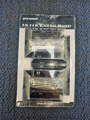 Pro Wood 163602: 2'' x 4'' Black Rail Brackets 4 Connector Standard Rail To Post