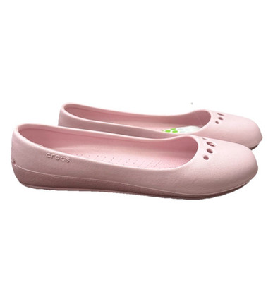 Crocs Women's Size 12 Cotton Candy Pink Slip-On Prima Ballerina Ballet Flats