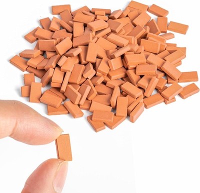 360Pcs Mini Clay Bricks for Crafts, 1/35 Scale Dollhouse Accessories