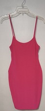Uptown Pink Bodycon Spaghetti Strap Dress. Size Large