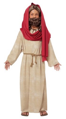Medium Tan Red Biblical Jesus Costume Outfit Robe with Headwrap for ...