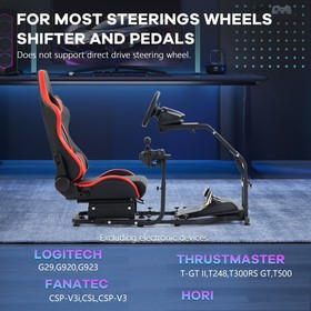 Supllueer Racing Simulator Cockpit With Seat Fits Thrustmaster T300 Logitech G29