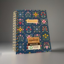 Floral Notebook Spiral Journal hard Cover 6"x7.5" Colorful Flowers By Clementine