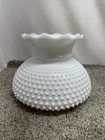 Vintage Fenton GWTW Hobnail Milk Glass Ruffled Top Lamp Shade 7” Fitter 8” H
