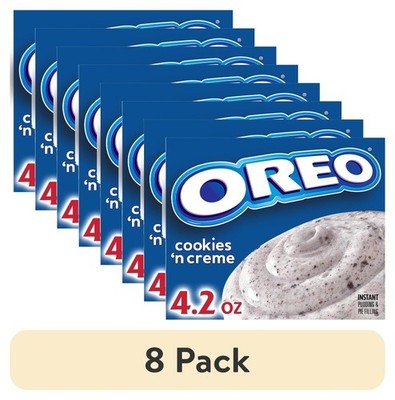 8 Pack Jell-O Oreo Cookies 'n Creme Pudding, Instant Pie Filling 4.2oz