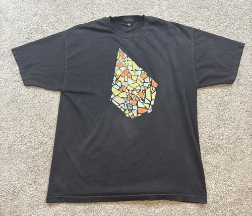 Vintage Y2K Volcom Mens Shirt XL Thrashed Faded Skater Surf Grunge Black - Picture 1 of 8