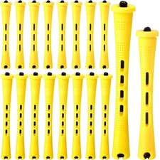 48 Pieces Hair Perm Rods 2 Sizes Plastic Cold 48 Piece Assortment, Yellow