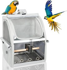 Bird Carrier Bag with Indestructible Stainless Steel Mesh, Bird Travel Cage with