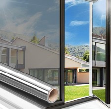 Self-Adhesive Window Tint Daytime Privacy Film Mirror Effect Silver 17.5x78.7    
