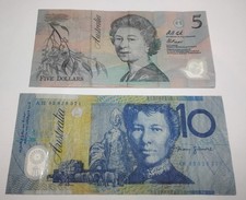 Australia $5 1992 Unc Banknote & 10 Dollars 1998 LOOK