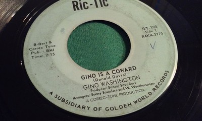 Gino Washington 45 Gino Is A Coward / Puppet On A String / Ric-Tic 100 / RB / G+