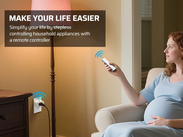 DEWENWILS Remote Control Outlet Plug, 15A 1875W, No Wiring Needed for Indoor