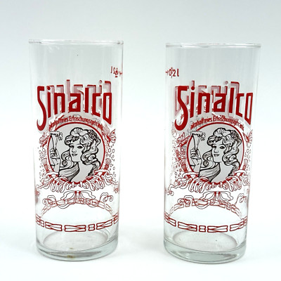 2x Sinalco Gläser 0,2l | Retro Design 70er/80er Jahre | Rotes Logo | Vintage
