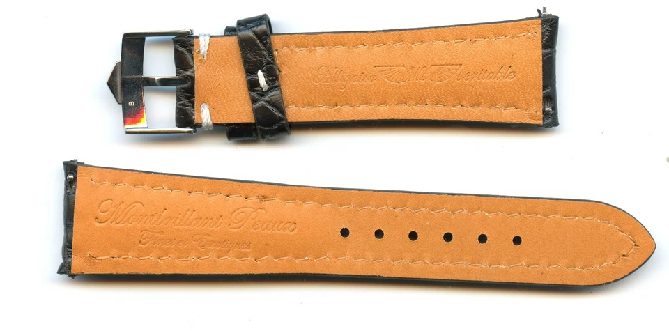 MB PULSEIRA DE JACARÉ MARROM GENUÍNA 20MM OU 22MM E GERAÇÃO PRÉ ETIQUETA FIVELA HEUER AÇO - Imagem 3 de 4