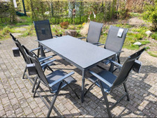6x Kettler Legato Curve Stühle + Gardissimo Alu-Tisch Gartenmöbel-Set