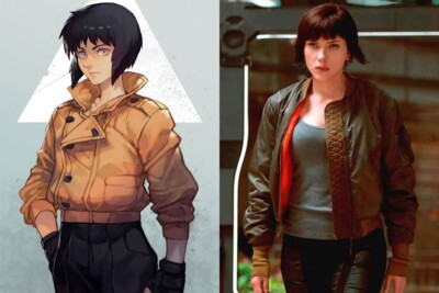 Handmade Major Motoko Kusanagi Ghost in the Shell 1995 Brown Leather Jacket