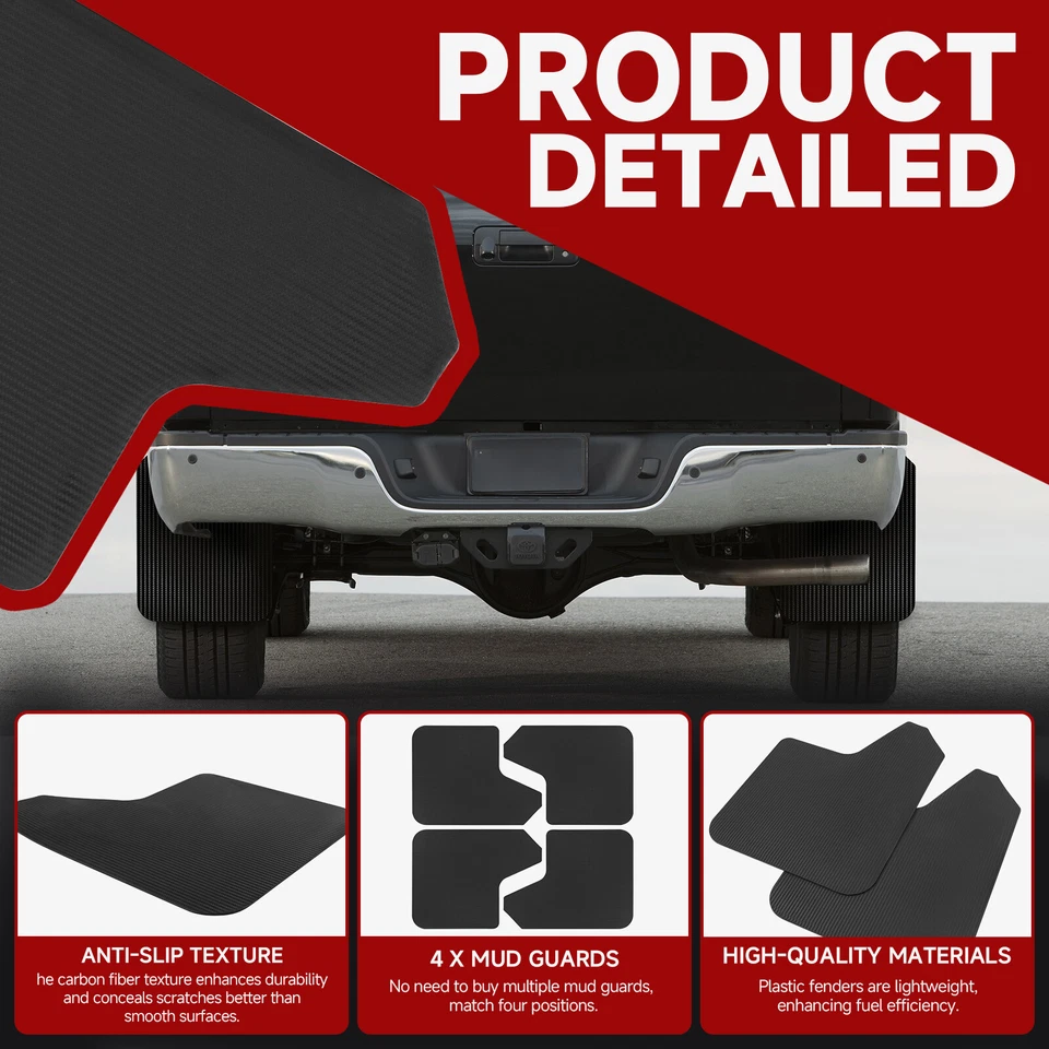 4x Car Mud Flaps Splash Mud Guards Mudflaps For Dodge W100 W200 D100 D200 D300 - Изображение 4 из 4