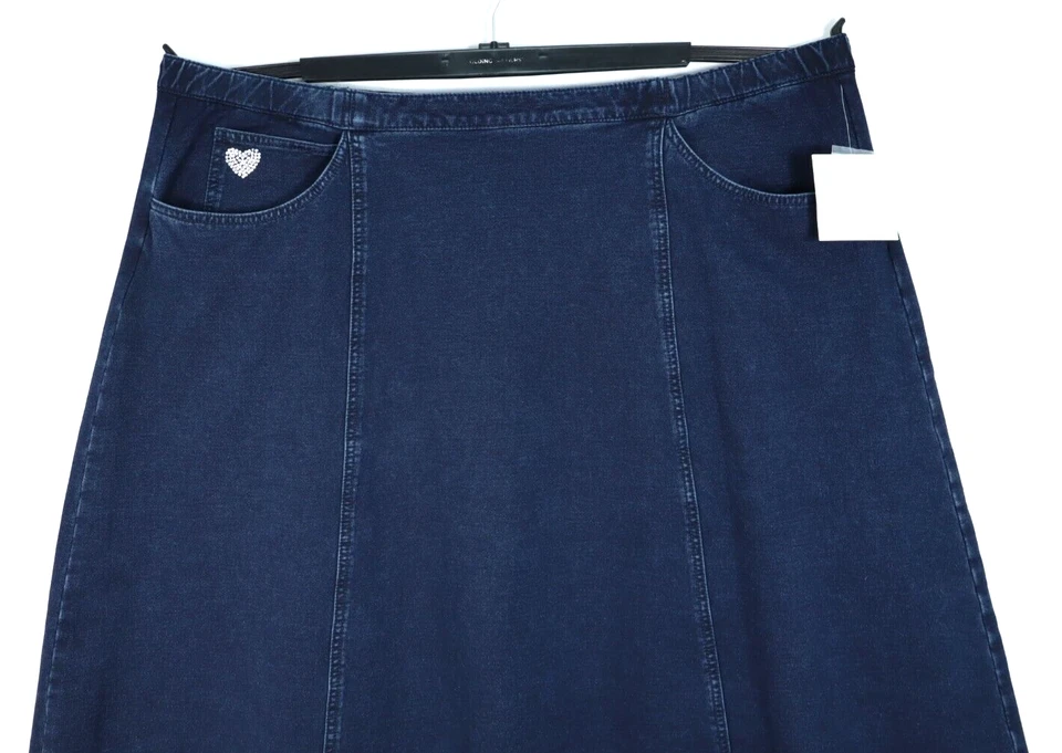 NWT DREAM JEANNES By QUACKER FACTORY Women A-Line Skirt Denim Jean Blue 2X Plus - Image 3 of 4