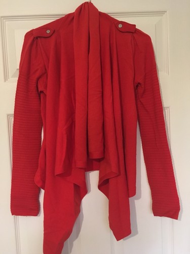 Karen Millen orange Wasserfall Strickjacke Größe 1 (8)