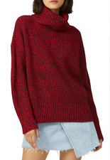 Sanctuary Red Marbled Turtleneck Sweater size S