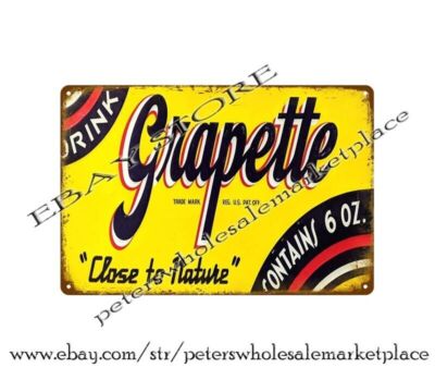 DRINK GRAPETTE CLOSE TO NATURE metal tin sign metal pub cafe home  sign