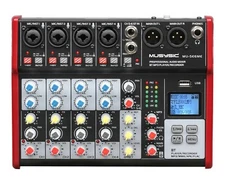 MUSYSIC Professional 6 Channel PA Mixer / Independently phantom power MU-SE6ME